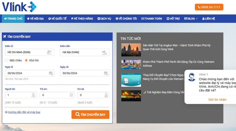 Vlink chuyên cung cấp vé máy bay giá rẻ.
