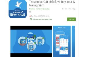Ứng dụng đặt vé máy bay Traveloka.