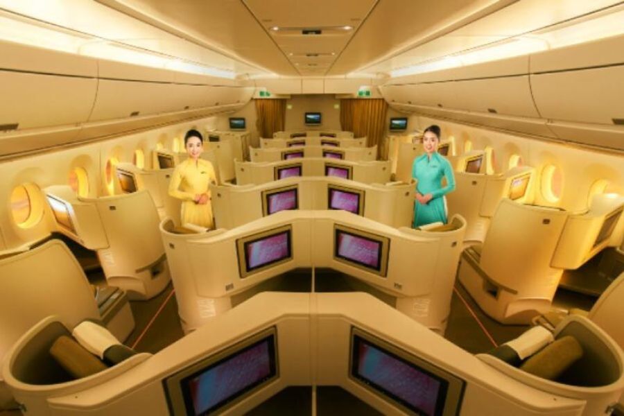 Hạng ghế thương gia sang trọng của Vietnam Airlines.