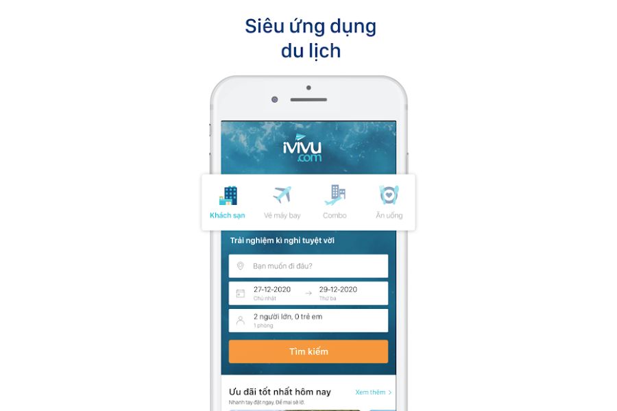 Ứng dụng đặt vé máy bay IVIVU.